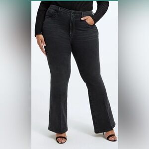 Good American black flare jeans